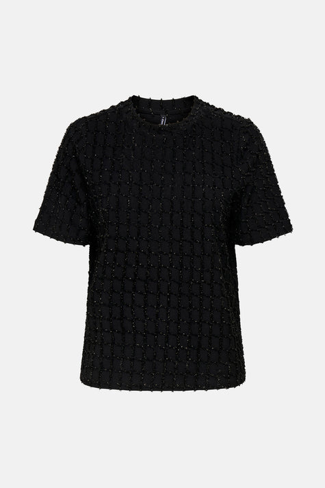 ONLINES LIFE 2/4 O-NECK GLITTER TOP JRS