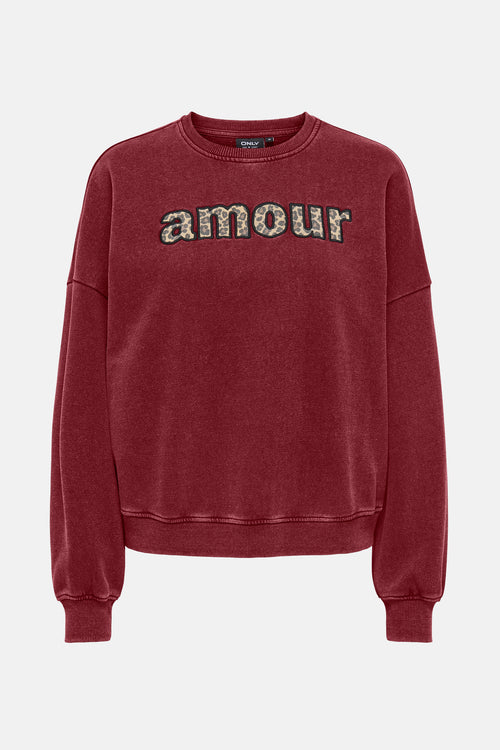Sweat col rond Rouge - ONLY®
