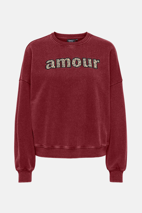 Sweat col rond Rouge - ONLY®
