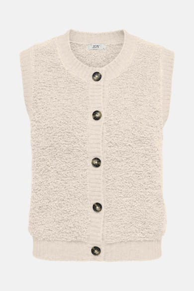 Débardeur en tricot écru de JDY avec fermeture boutonnée sur le devant et texture bouclée.