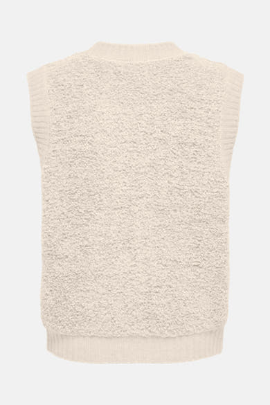 Débardeur écru de JDY en tricot bouclette, vue arrière.
