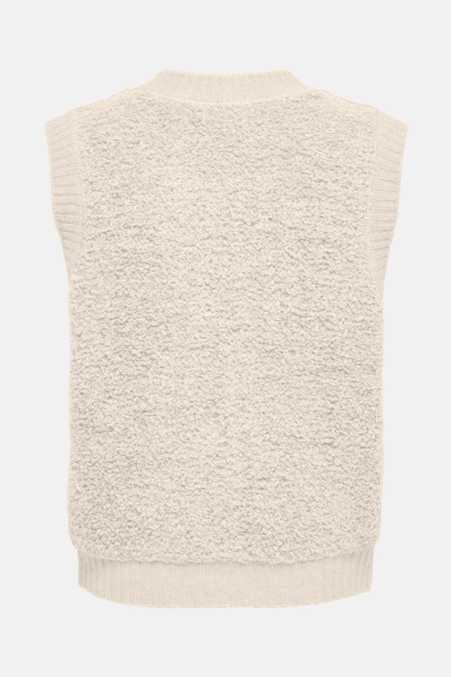 Débardeur écru de JDY en tricot bouclette, vue arrière.