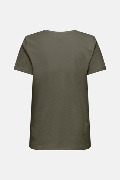 T-shirt kaki à manches courtes de ONLY, vue de dos.