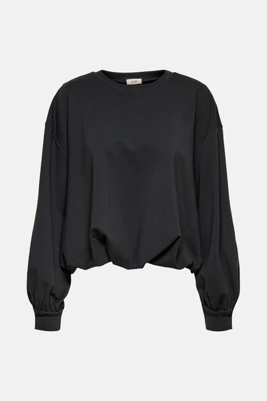 Sweat gris de JDY avec manches longues bouffantes et ourlet élastique.