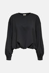 Sweat gris de JDY avec manches longues bouffantes et ourlet élastique.