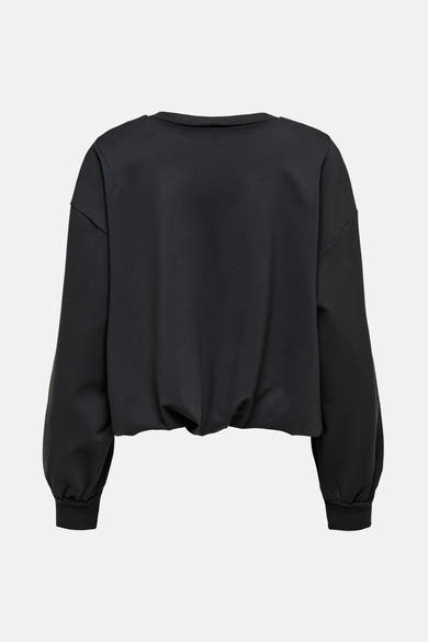 Sweat-shirt gris de JDY, coupe ample avec manches longues et ourlet élastiqué, vue arrière.
