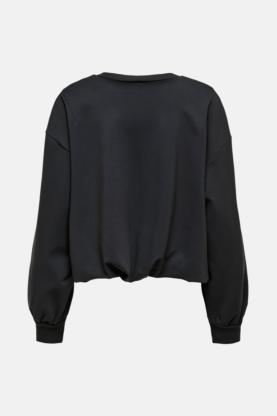 Sweat-shirt gris de JDY, coupe ample avec manches longues et ourlet élastiqué, vue arrière.
