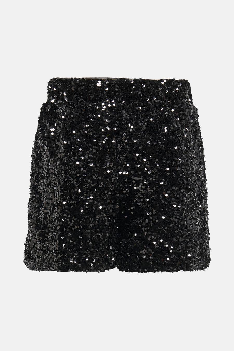 Zwarte pailletten short van ONLY, met elastische tailleband.