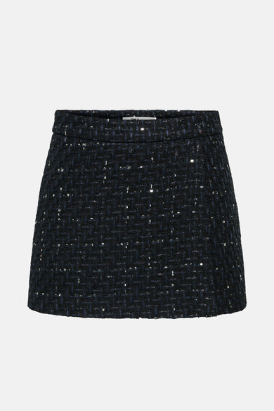 Korte zwarte short van ONLY® met een tweedtextuur en subtiele pailletten.