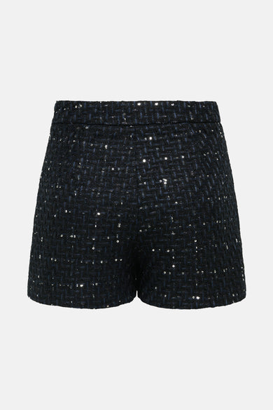 Short noir de ONLY® avec une texture tweed et des paillettes subtiles.