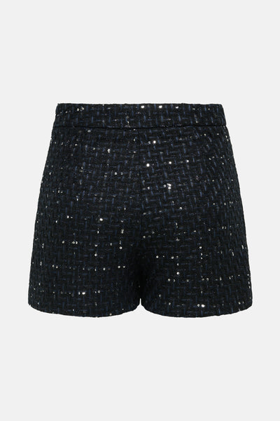 Short noir de ONLY® avec une texture tweed et des paillettes subtiles.
