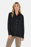 Zwart overhemd met lange mouwen van ONLY®, met deels doorschijnende stof en een broek met luipaardprint.
