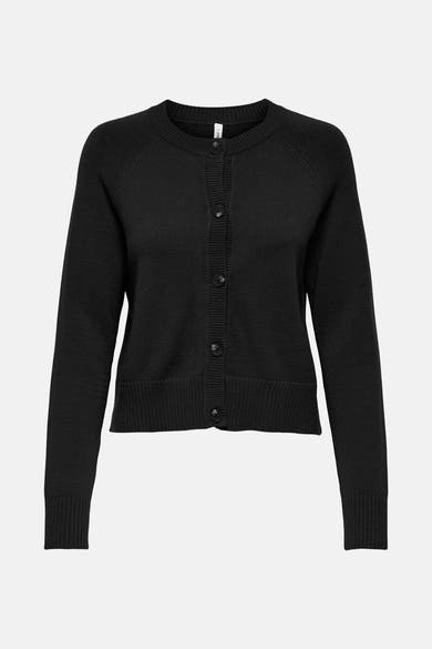 Zwarte cardigan van ONLY, in effen breisel met lange mouwen en een aansluitende pasvorm.