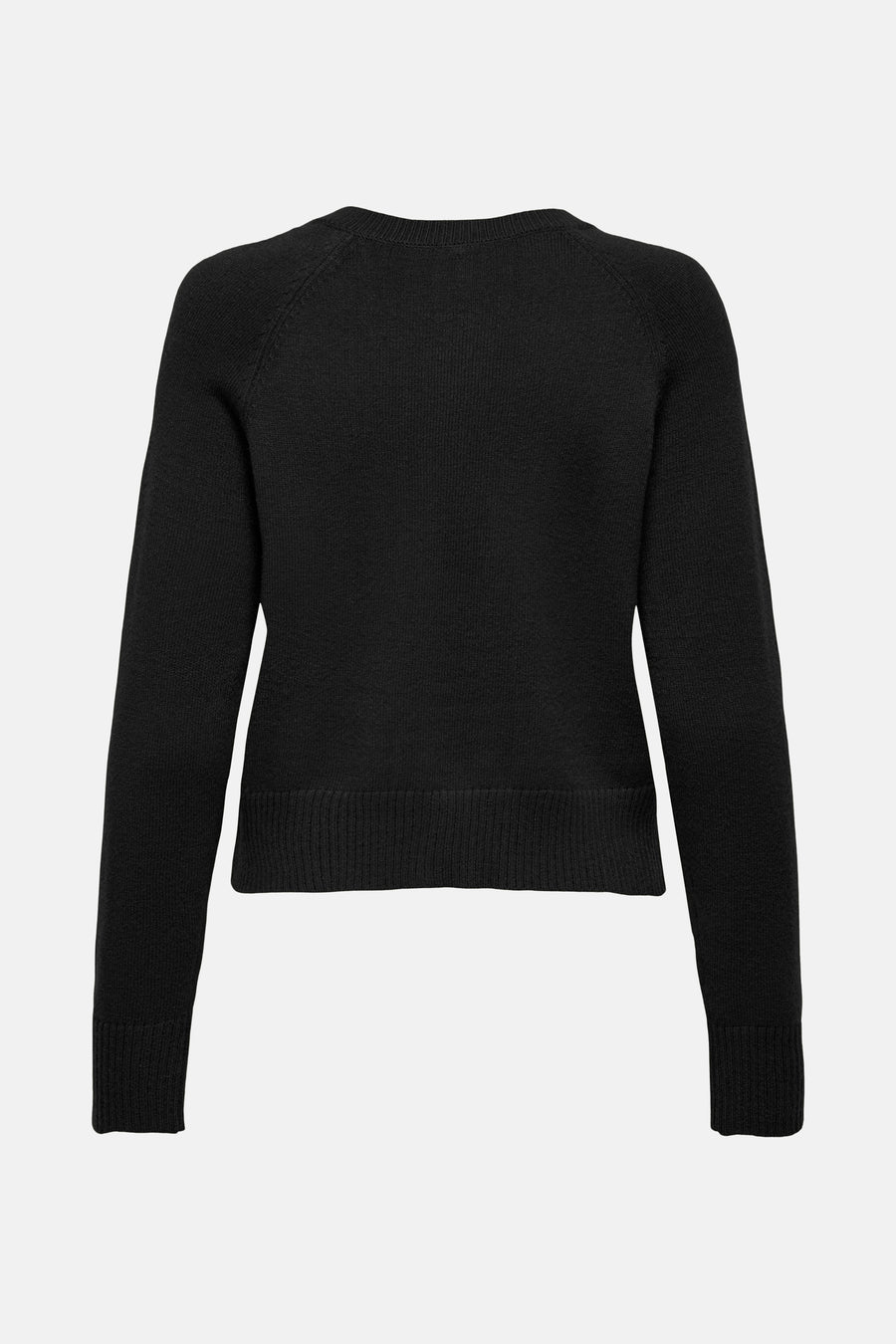 Cardigan noir de ONLY, en tricot uni à manches longues et coupe ajustée.
