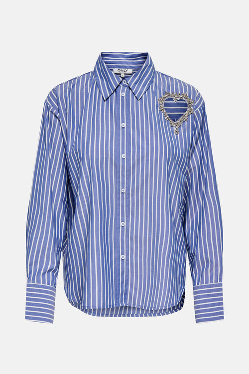 ONLKAYLEN LS HEART EMB SHIRT WVN