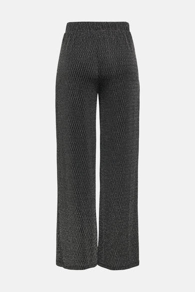 Zwarte broek van ONLY, met glinsterend geometrisch patroon, met elastische tailleband.