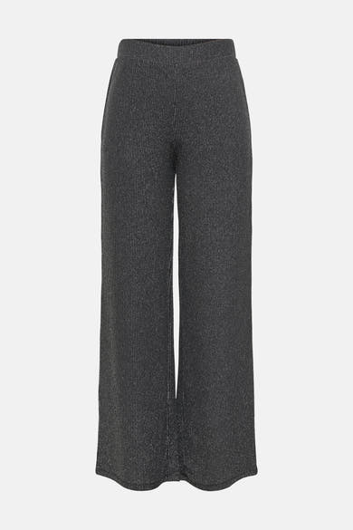 Zwarte broek met glinsterende strepen van ONLY, losse en vloeiende pasvorm.