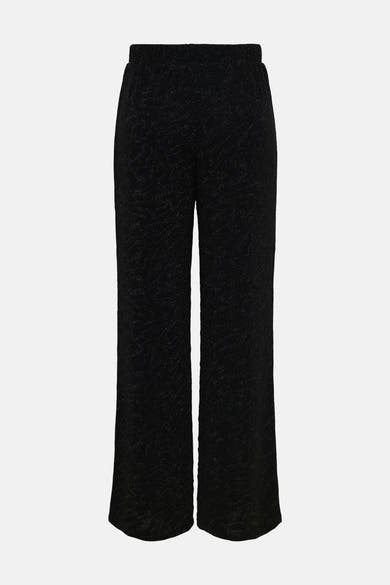 Pantalon noir texturé par ONLY, coupe ample et jambes larges.