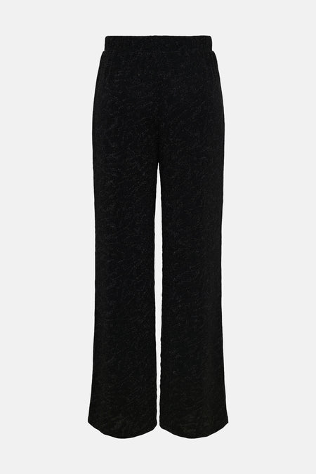 Pantalon noir texturé par ONLY, coupe ample et jambes larges.