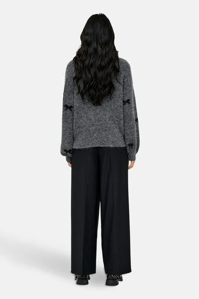 Pull met ronde hals - grijs