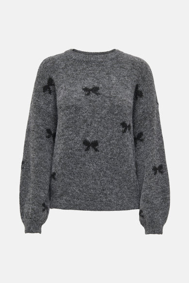 Pull met ronde hals - grijs