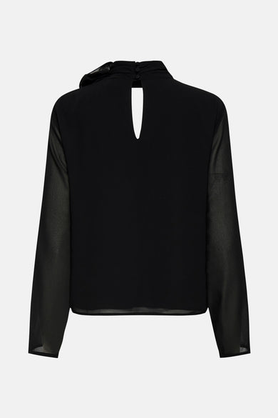 JDYNOMI L/S HIGH NECK ROSE TOP WVN