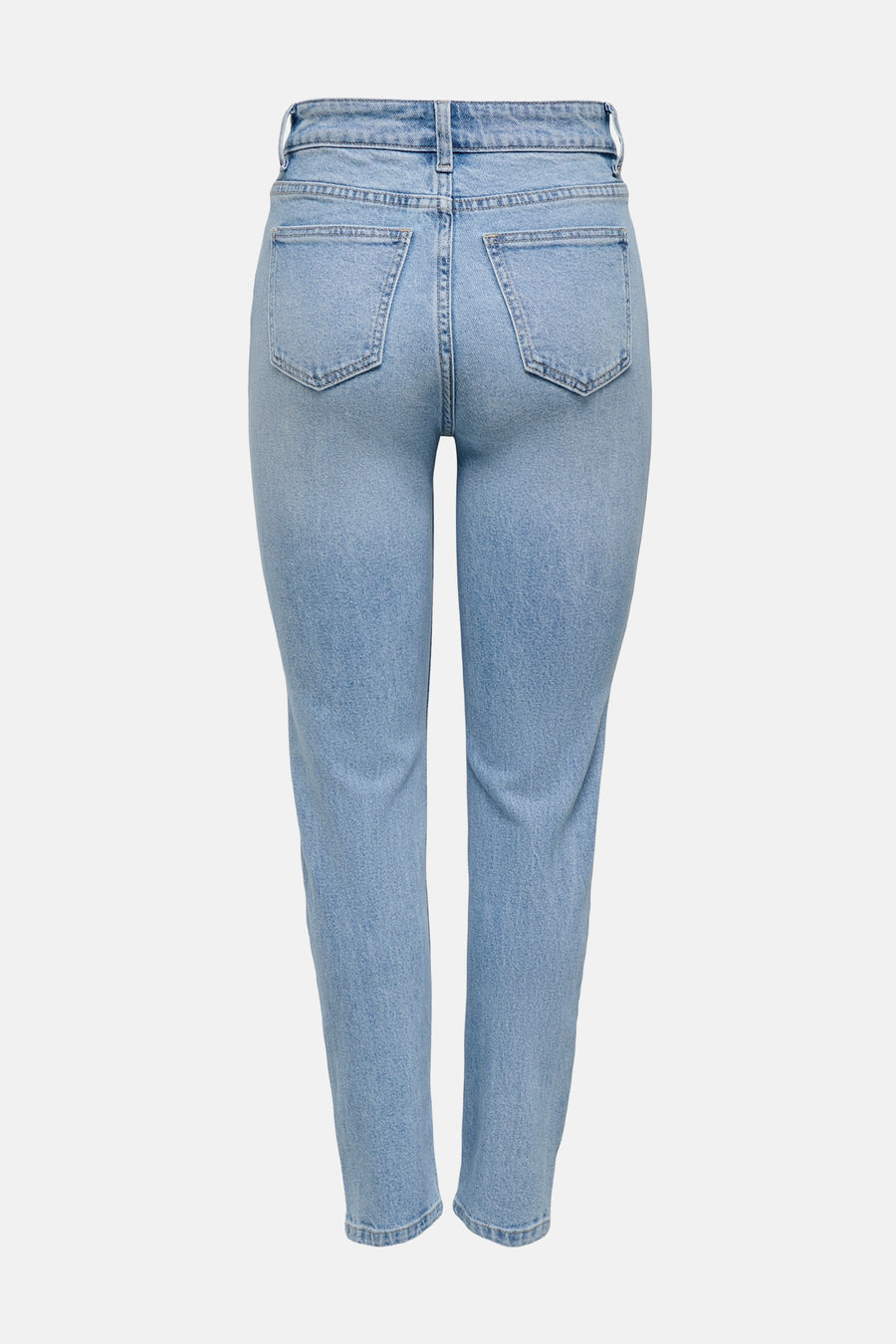 Lichtblauwe mom jeans van ONLY, met achterzakken en een rechte pasvorm.
