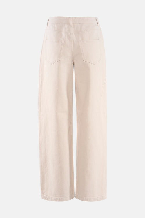 Jean coloré beige de JDY, coupe ample, avec poches arrière visibles.
