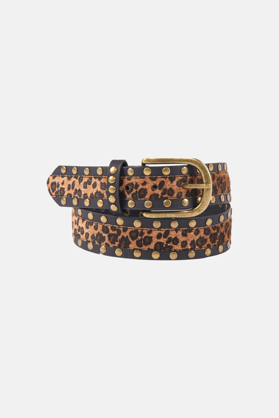 Multikleurenriem van ONLY met luipaardprint, gouden nootdetails en een gesp van verouderd metaal.