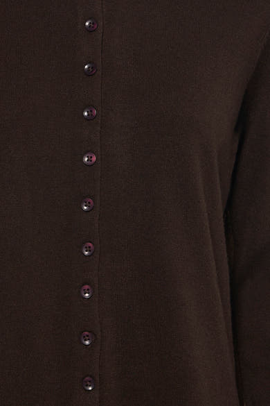 Bruine cardigan van JDY met een rij toon-op-toon knopen aan de voorkant.