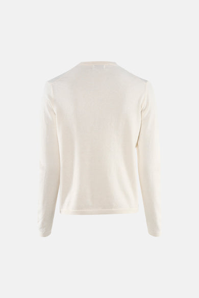 Cardigan beige en maille par JDY, vue arrière sur fond neutre.
