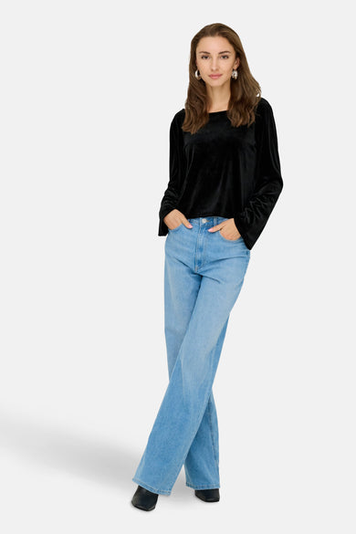 JDYVICTORY L/S VELVET BOW TOP JRS