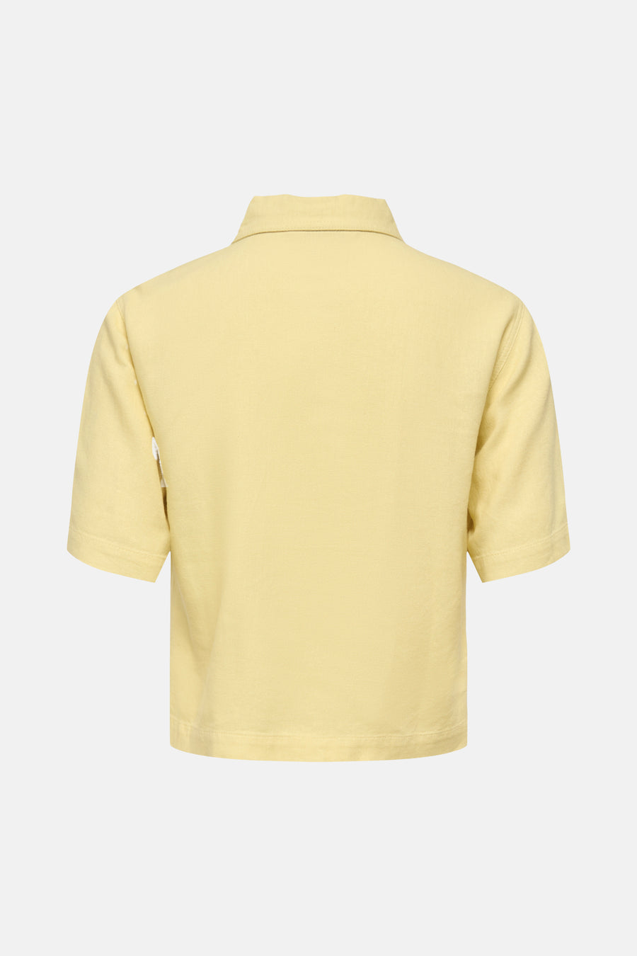 Chemise jaune à manches courtes de ONLY®, vue de dos, avec un col classique.
