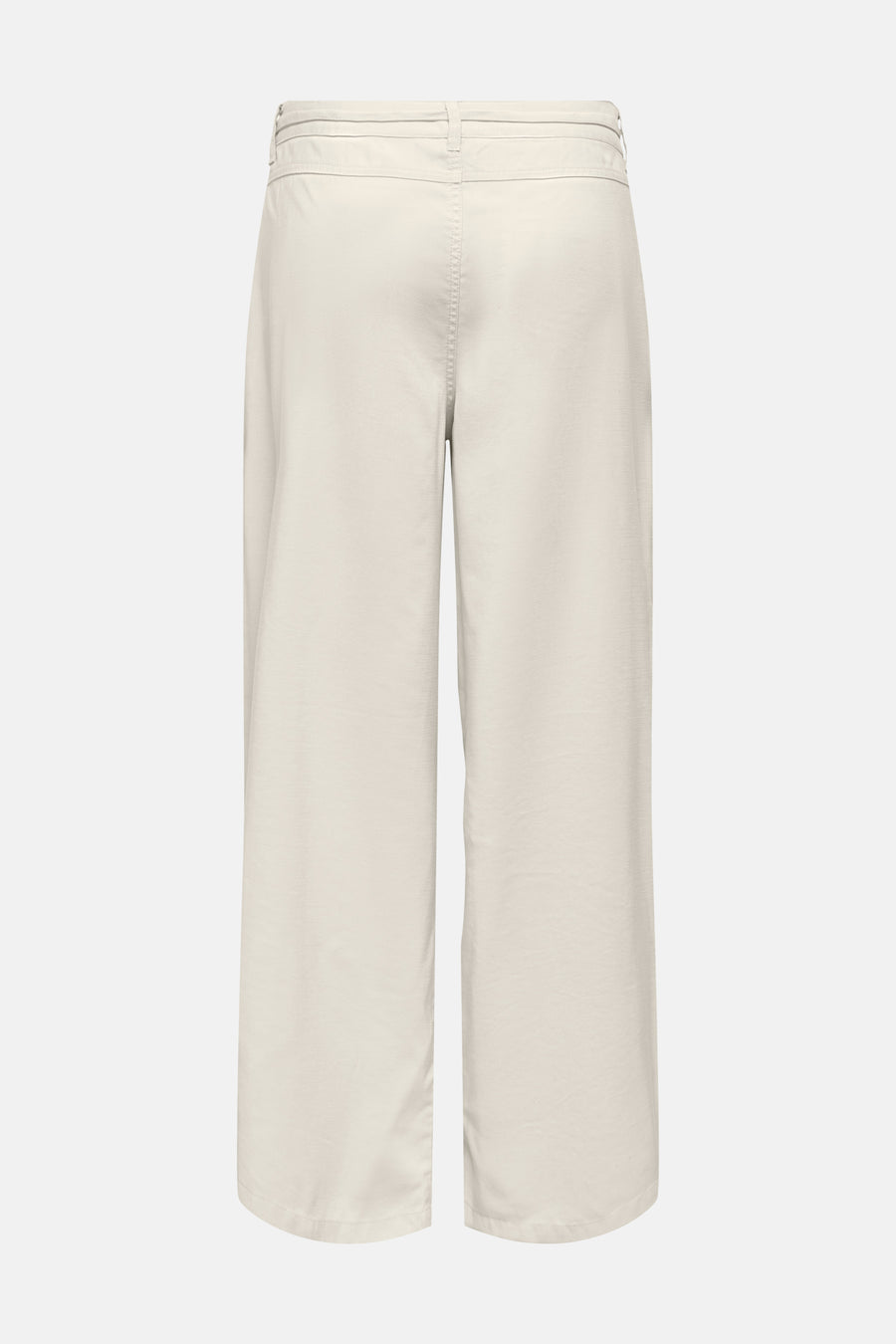 Jeans large écru de ONLY®, vue de dos, avec taille structurée et coutures verticales.