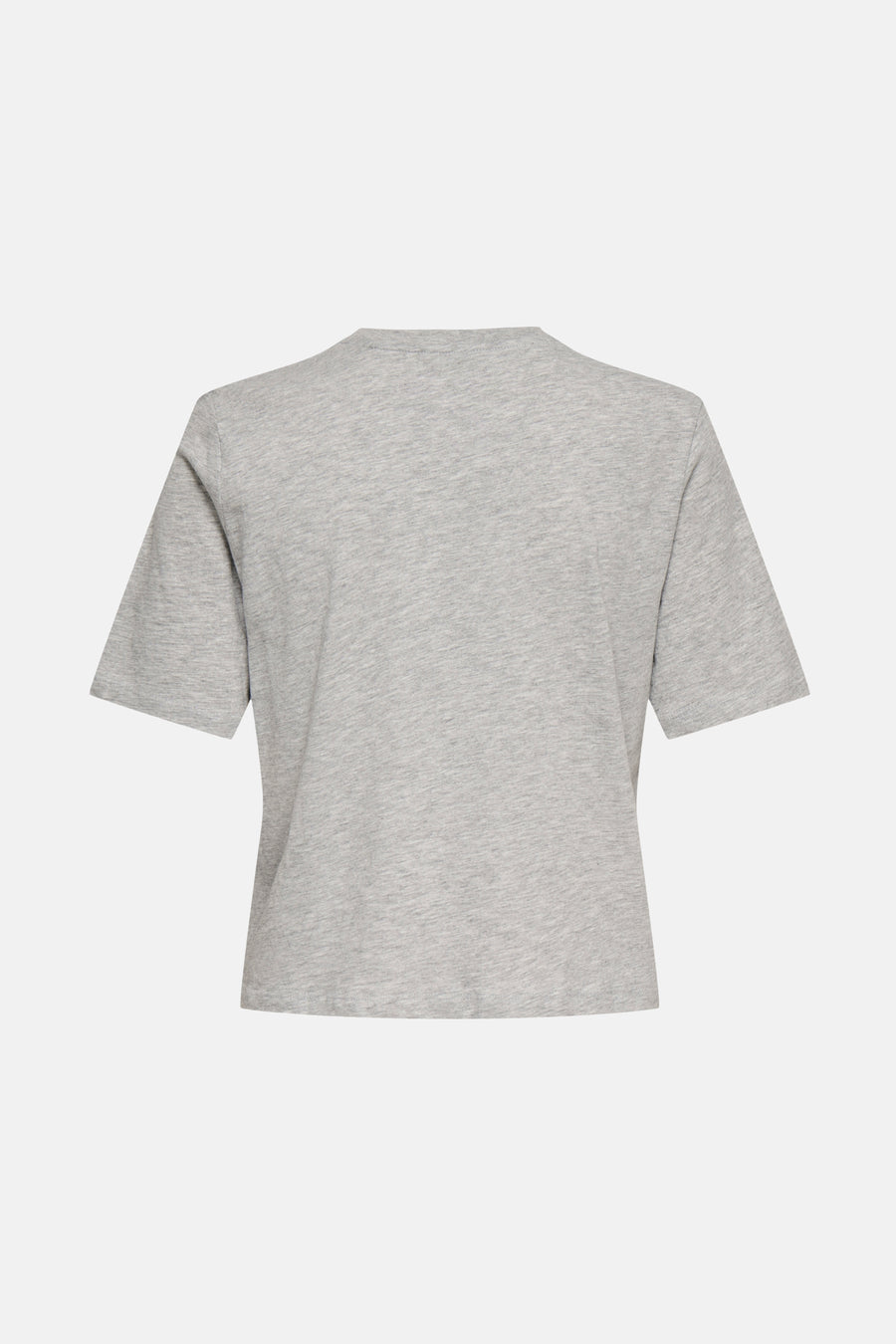 Grijze T-shirt met korte mouwen van ONLY, van gemêleerd tricot, relaxte pasvorm.