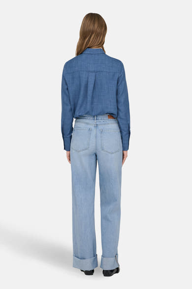 Jean large en denim bleu clair de ONLY, avec revers aux ourlets