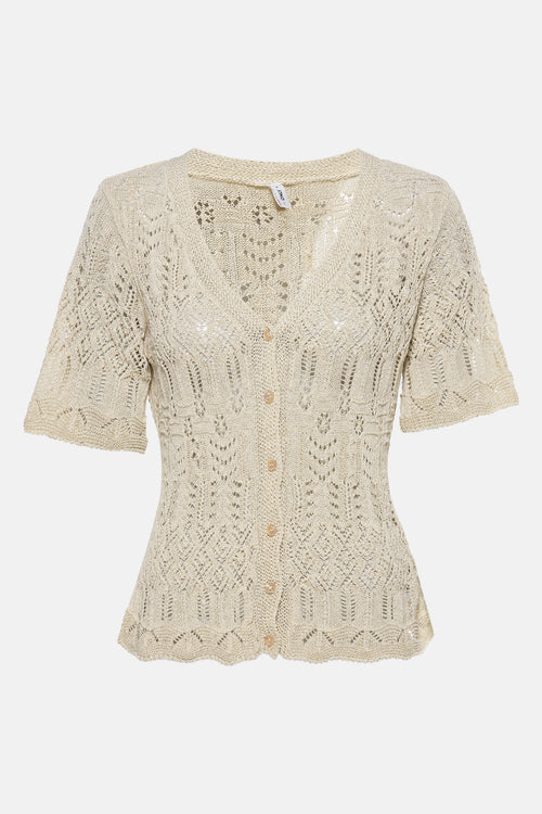 ONLLOVELY SS GLITTER BUTTON TOP EX KNT