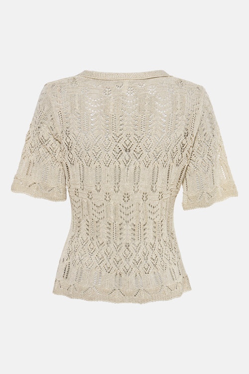 ONLLOVELY SS GLITTER BUTTON TOP EX KNT