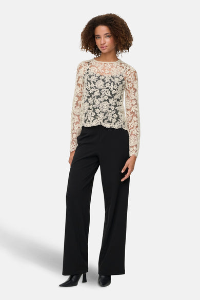 T-shirt met lange mouwen - ecru