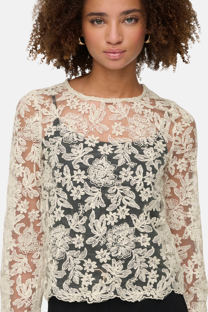 T-shirt met lange mouwen - ecru