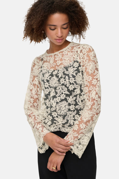 T-shirt met lange mouwen - ecru