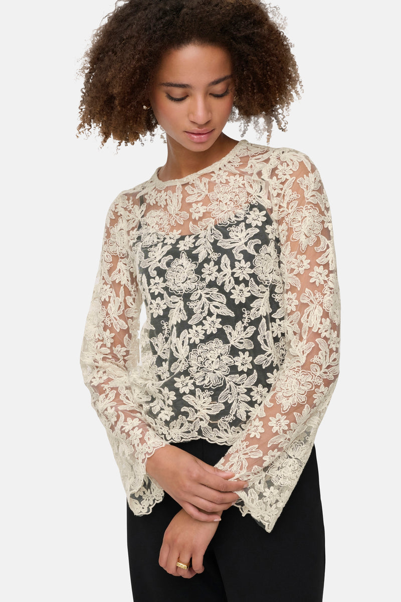 T-shirt met lange mouwen - ecru