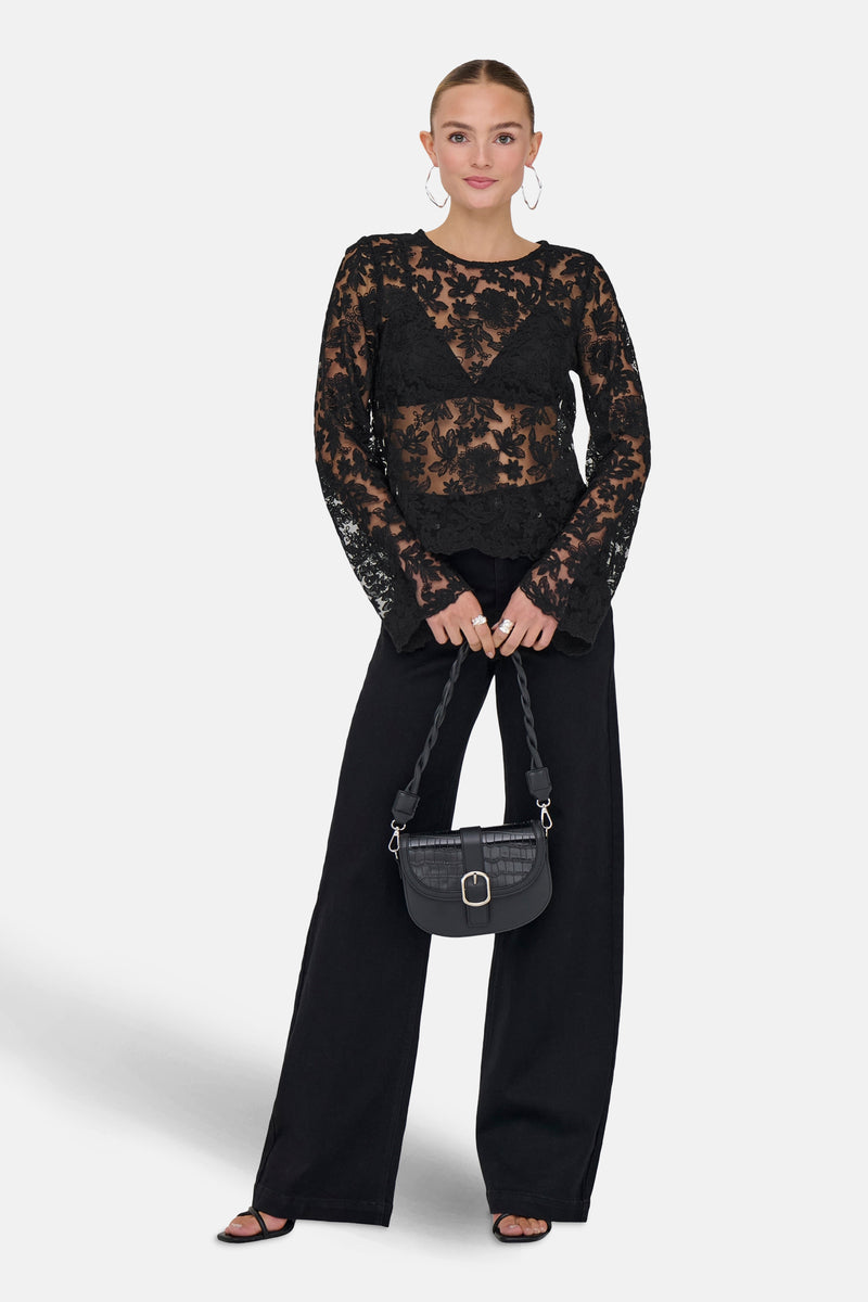 T-shirt met lange mouwen - zwart