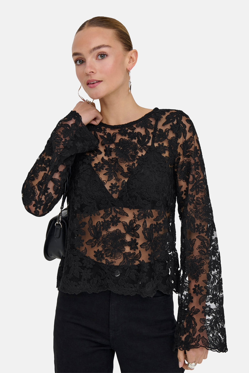 T-shirt met lange mouwen - zwart