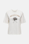 Wit T-shirt met korte mouwen van ONLY, effen met een subtiele textuur en een ronde hals, achterzijde.