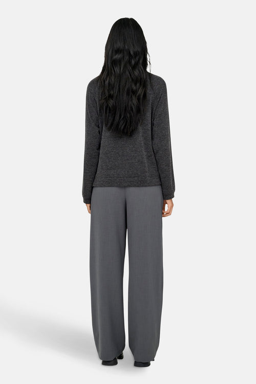 Pull met ronde hals - grijs