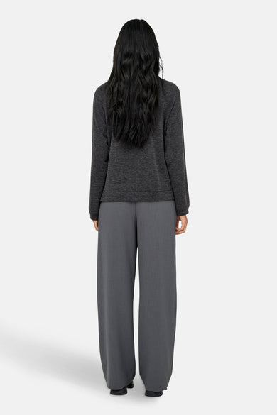 Pull met ronde hals - grijs