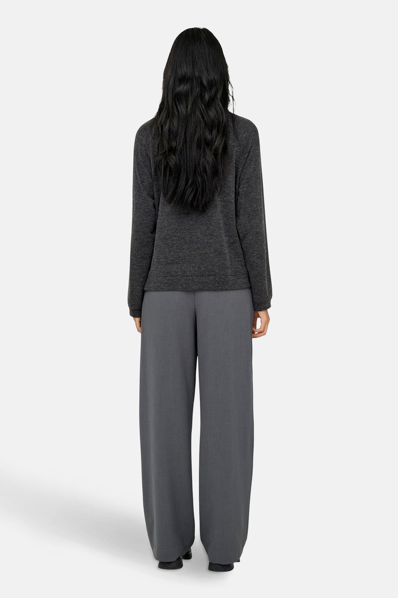 Pull met ronde hals - grijs