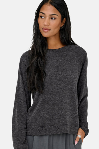 Pull met ronde hals - grijs