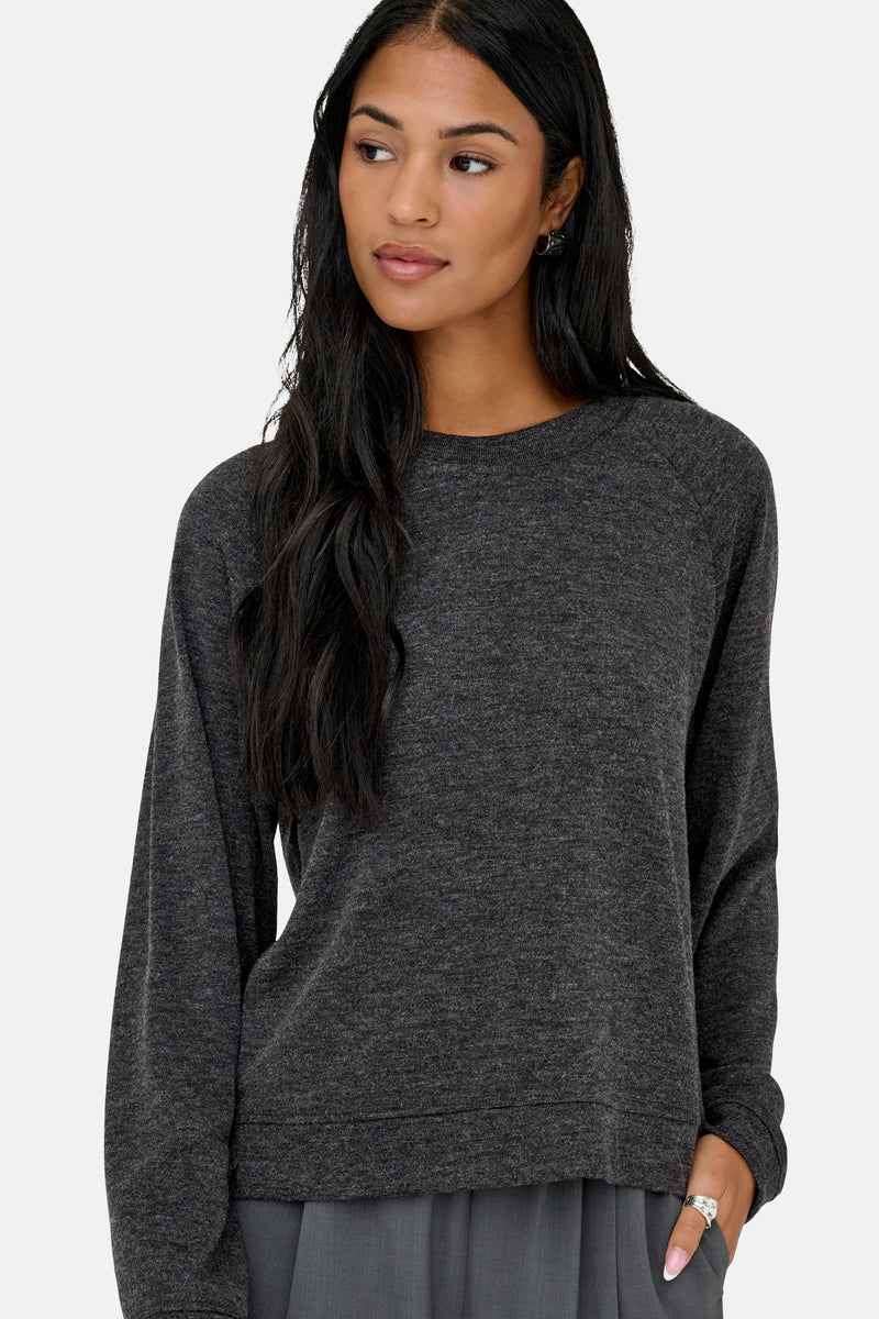 Pull met ronde hals - grijs